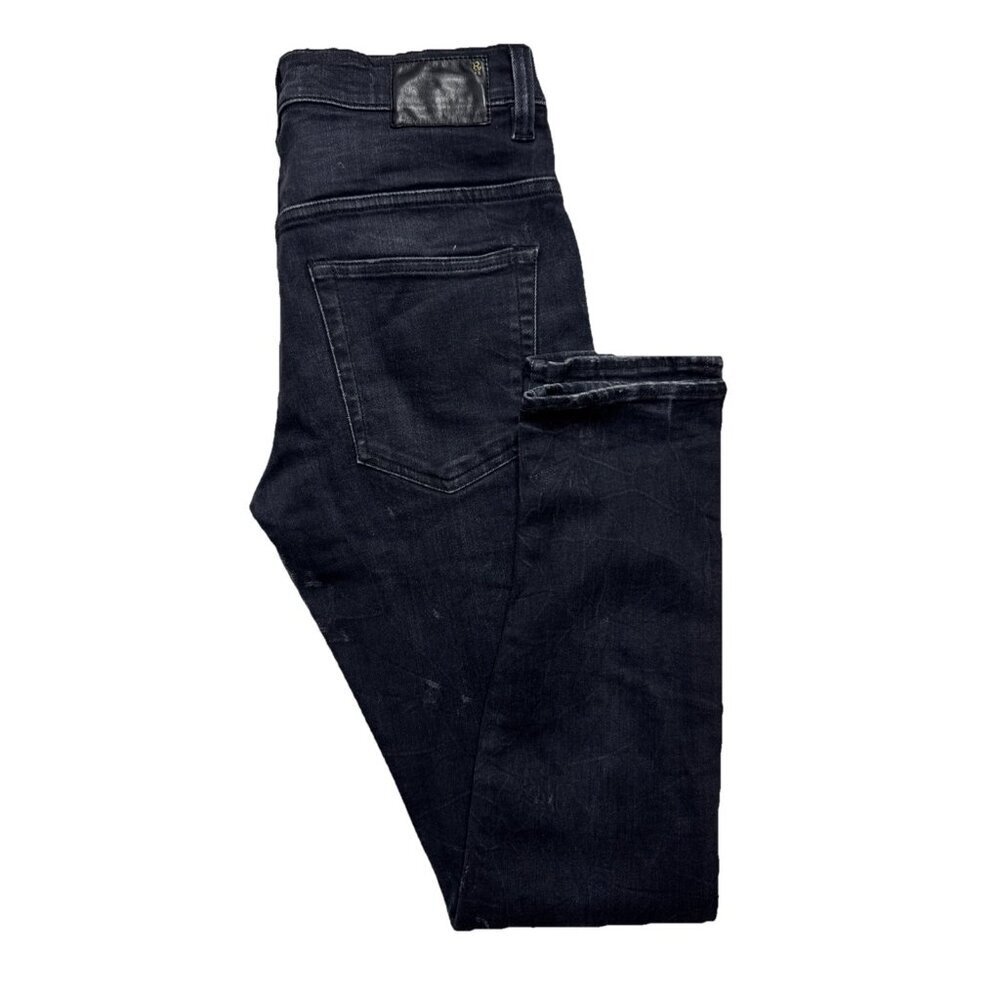R13 Boy‎ Skinny Jeans Woman Size 29 Black Marble Made in Italy Low Rise